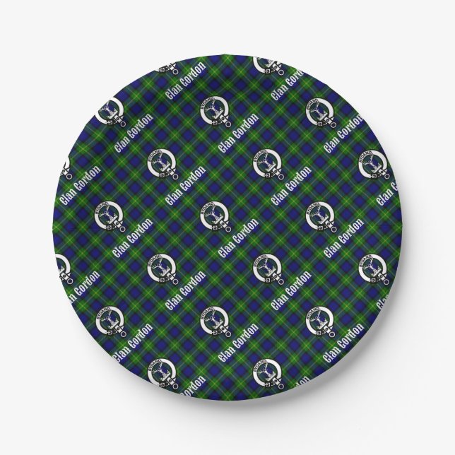Assiettes En Carton Clan Gordon Tartan Crest (Devant)