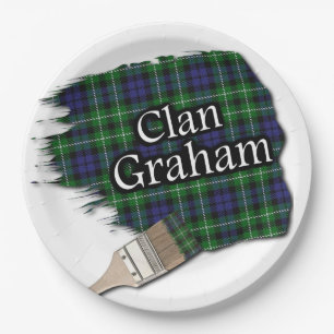 Assiettes En Carton Clan Graham Scottish Tartan Paint Brush