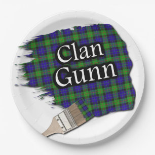 Assiettes En Carton Clan Gunn Scottish Tartan Paint Brush