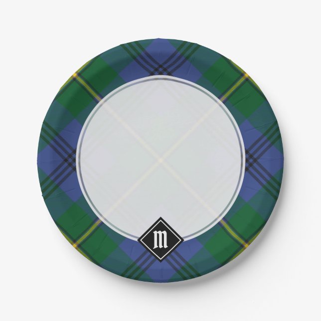 Assiettes En Carton Clan Johnston Plaques Tartan (Devant)