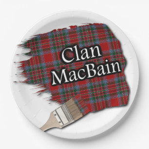 Assiettes En Carton Clan MacBain Scottish Tartan Paint Brush