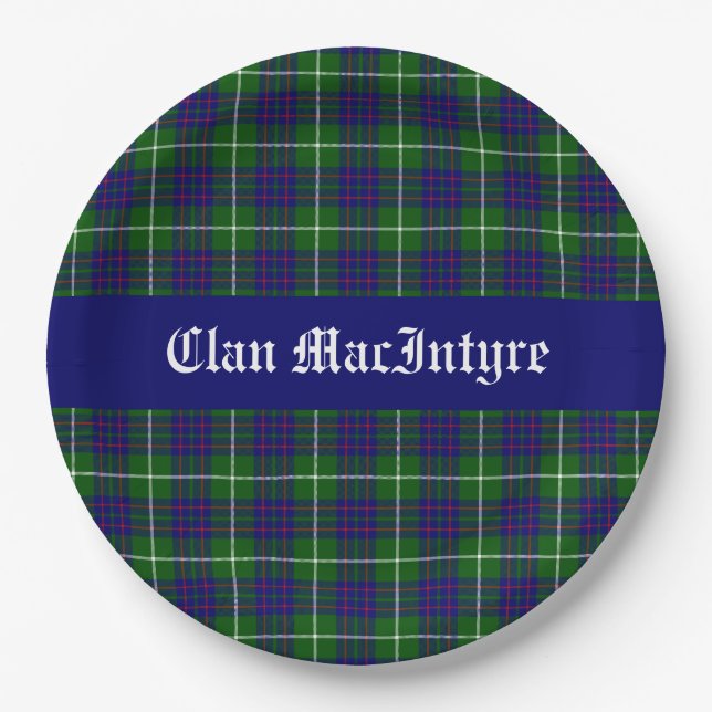 Assiettes En Carton Clan MacIntyre Tartan personnalisable (Devant)
