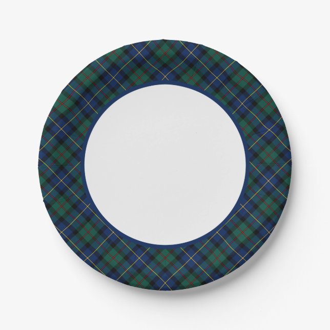 Assiettes En Carton Clan MacLeod de Skye Tartan Border (Devant)