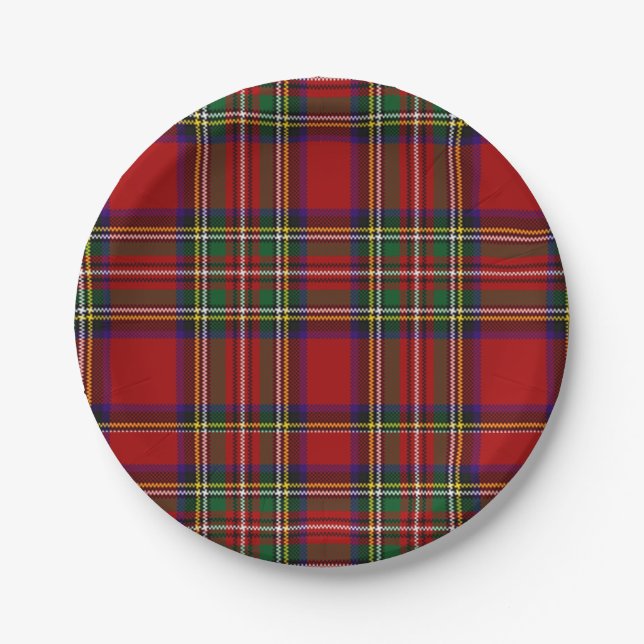 Assiettes En Carton Clan PixDezines stewart tartan (Devant)