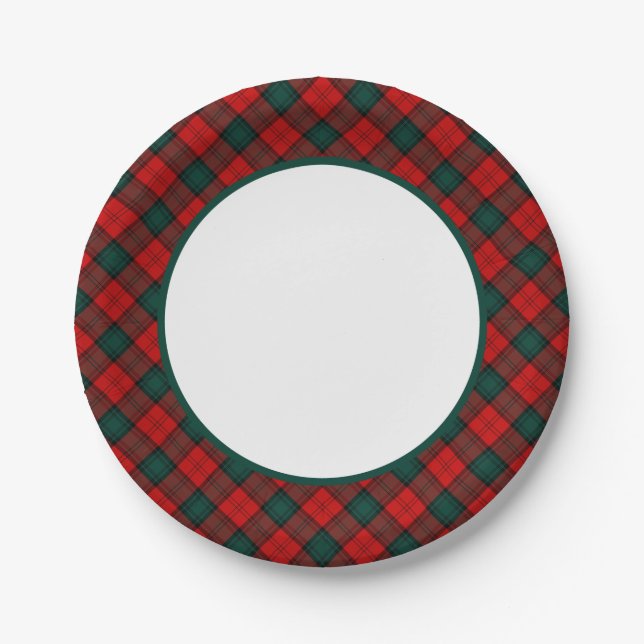 Assiettes En Carton Clan Stewart d'Atholl Tartan Border (Devant)