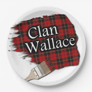 Assiettes En Carton Clan Wallace Scottish Tartan Paint Brush
