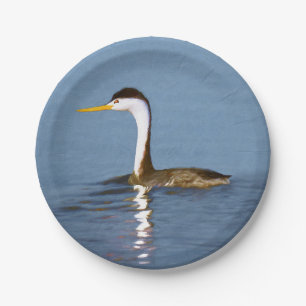 Assiettes En Carton Clark's Grebe Painting - Art original pour les ois