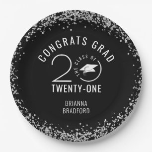Assiettes En Carton CLASSE DE 2021 Graduation Parties scintillant Arge