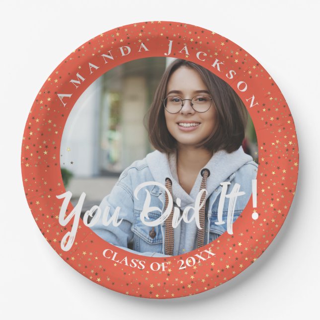 Assiettes En Carton Classe de 2023 Vous l'avez fait Photo Graduation P (Devant)