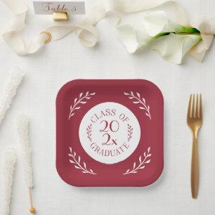 Assiettes En Carton Classe De 2025 Burgundy Blancs Burgundy
