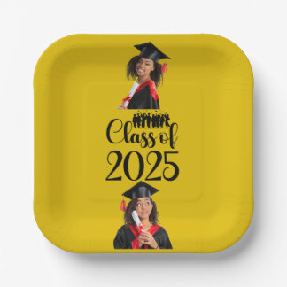 Assiettes En Carton Classe de 2025 Graduation Personnalisée