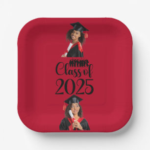 Assiettes En Carton Classe de 2025 Graduation Personnalisée