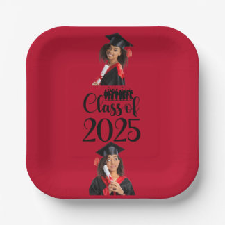 Assiettes En Carton Classe de 2025 Graduation Personnalisée