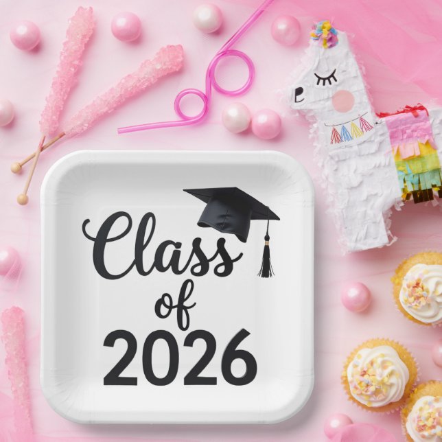 Assiettes En Carton Classe De 2026 (Fête)