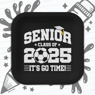 Assiettes En Carton Classe de football 2025 Graduation Senior 2025