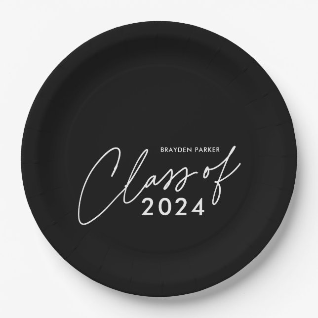 Assiettes En Carton Classe de graduation de script 2024