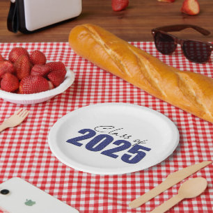 Assiettes En Carton Classe de Parties scintillant bleu marine de 2025