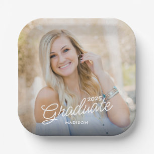 Assiettes En Carton Classe photo de script moderne de 2025 Graduation