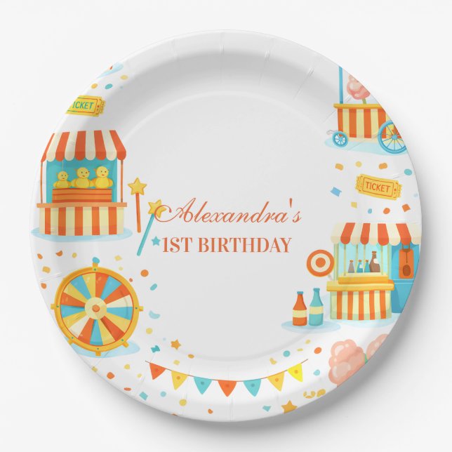 Assiettes En Carton Classic Carnival Storybook Birthday (Devant)