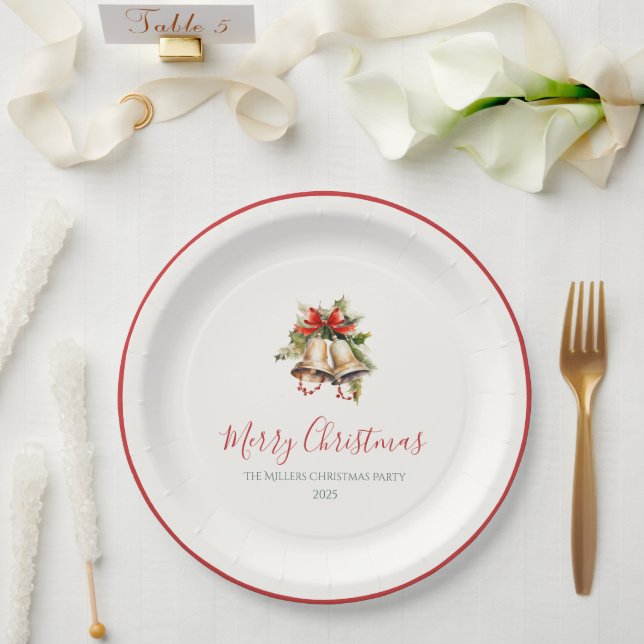 Assiettes En Carton Classic Christmas Elegant Paper Plates (Mariage)