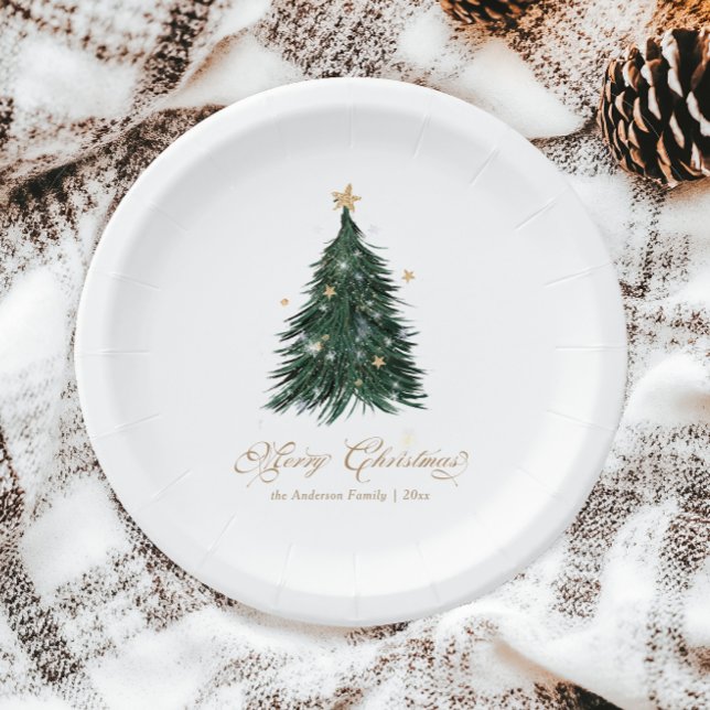 Assiettes En Carton Classic Christmas Evergreen  (Créateur téléchargé)