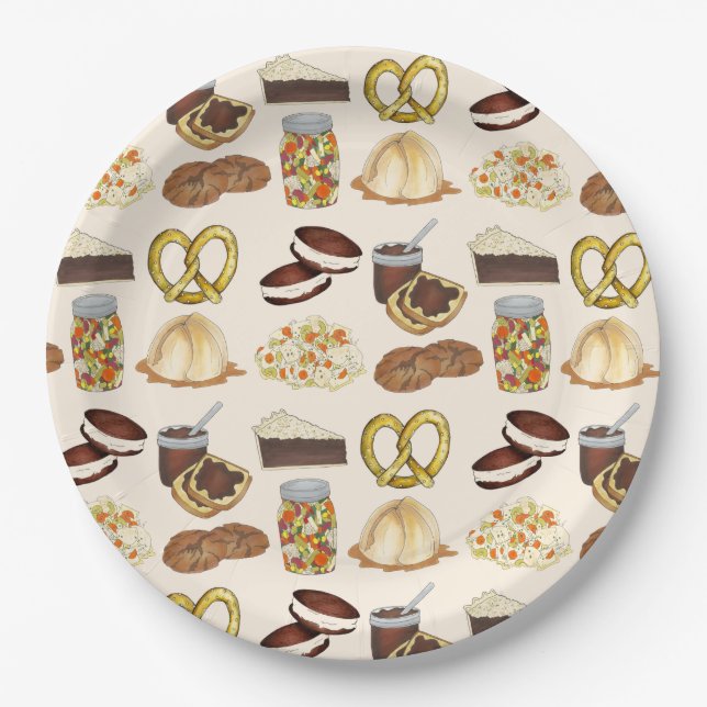 Assiettes En Carton Classic Pennsylvania PA Hollandais Amish (Devant)