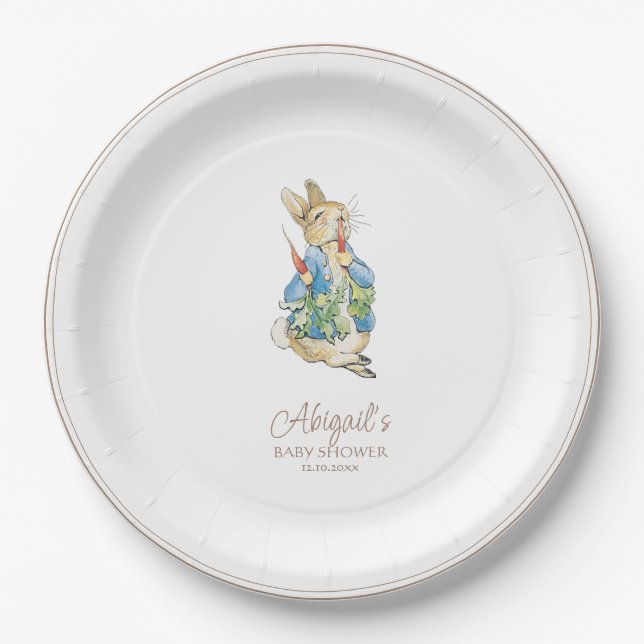 Assiettes En Carton Classic Pierre le Baby shower lapin (Devant)
