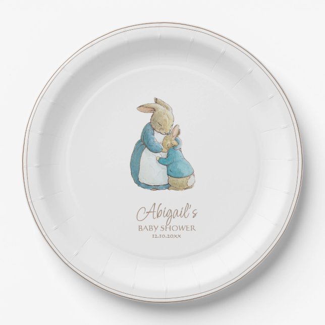 Assiettes En Carton Classic Pierre le Baby shower lapin (Devant)