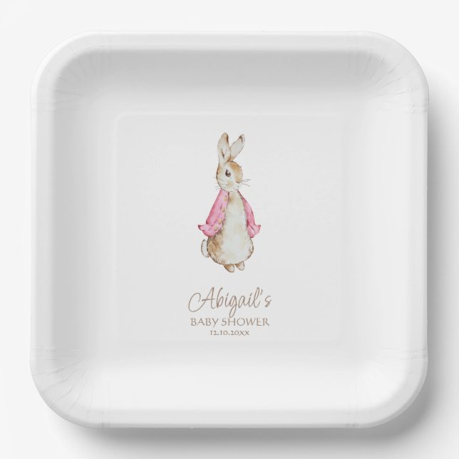 Assiettes En Carton Classic Pierre le Baby shower lapin (Recto)