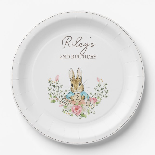 Assiettes En Carton Classic Pierre le lapin Anniversaire (Devant)