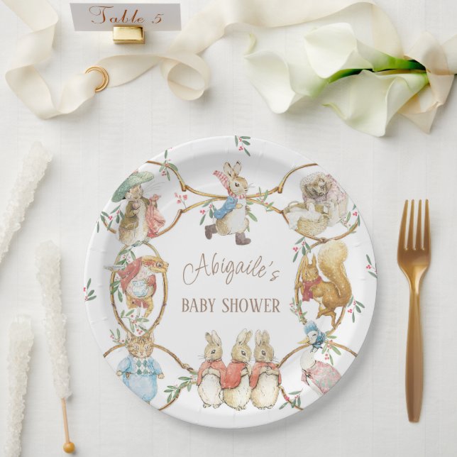 Assiettes En Carton Classic Pierre le lapin Baby shower d'hiver (Mariage)