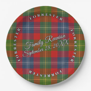 Assiettes En Carton Classic Scots Clan Forrester Tartan Event