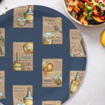 Classic Vintage Whiskey Bar Poster Motif