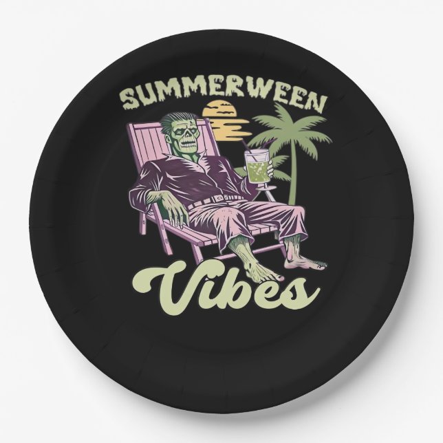 Assiettes En Carton Classique d'Halloween de Summerween Vibes (Devant)