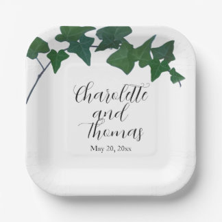 Assiettes En Carton Classique Vert Anglais Ivy
