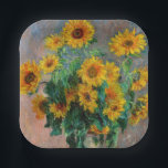 Assiettes En Carton Claude Monet - Bouquet de tournesols<br><div class="desc">Bouquet de tournesols / Bouquet de tournois - Claude Monet,  Huile sur toile,  1881</div>