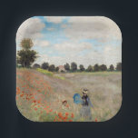 Assiettes En Carton Claude Monet - Champ de pavot<br><div class="desc">Poppy Field / Poppies sauvages,  près d'Argenteuil / Les Coquelicots - Claude Monet en 1873</div>