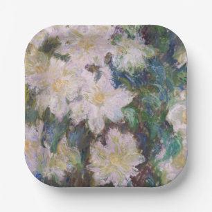 Assiettes En Carton Claude Monet - Clematis blanc