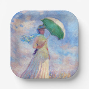 Assiettes En Carton Claude Monet - Femme à l'ombrelle tournée vers la