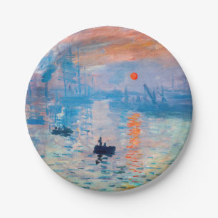 Assiettes En Carton Claude Monet - Impression, lever de soleil