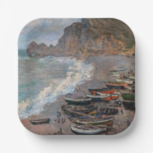 Assiettes En Carton Claude Monet - La Plage à Etretat