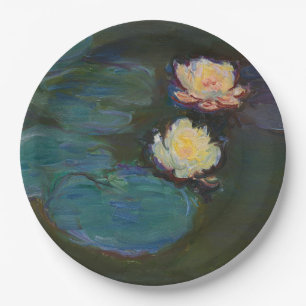 Assiettes En Carton Claude Monet Nymphéas Art Impressionniste à l'Huil