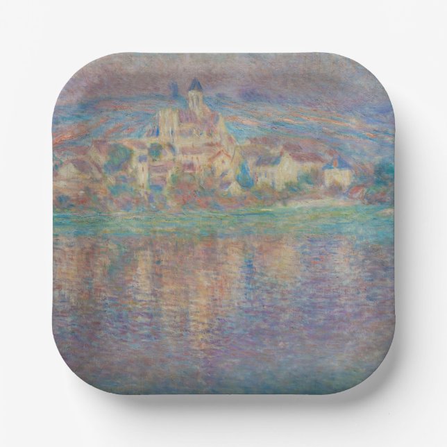 Assiettes En Carton Claude Monet - Vetheuil, coucher de soleil (Recto)