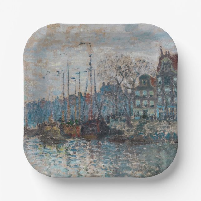 Assiettes En Carton Claude Monet - Vue d'Amsterdam (Recto)
