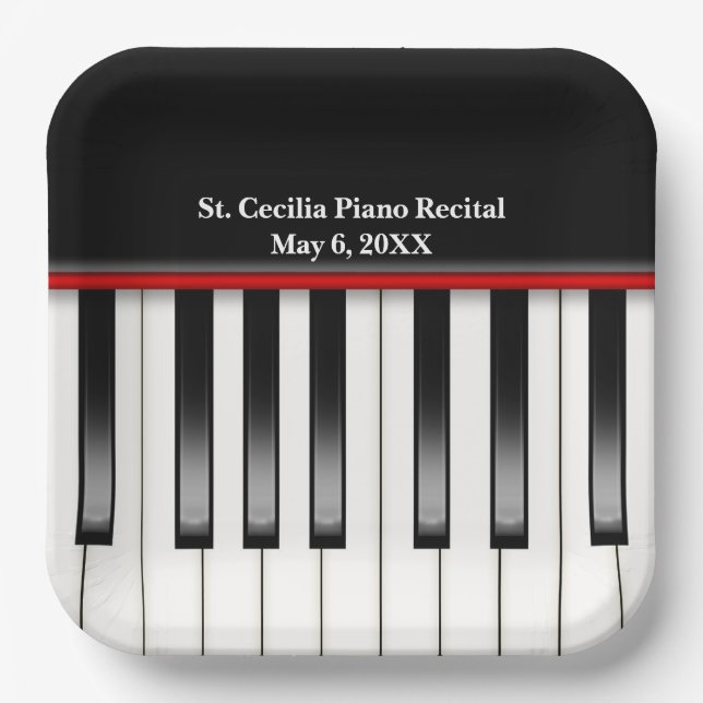 Assiettes En Carton Clavier du considérant de piano (Recto)