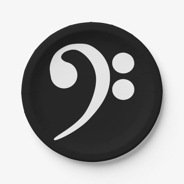 Assiettes En Carton Clé de basse blanche (Devant)