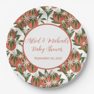 Assiettes En Carton Clementine Little Cutie   Baby shower Citrus