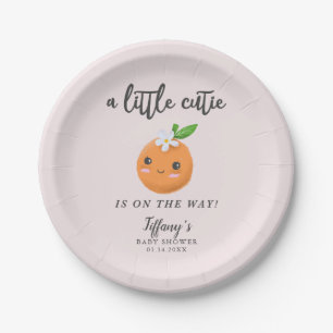 Assiettes En Carton Clémentine rose Baby shower de Little Cutie
