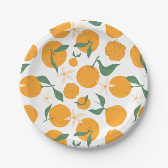 Assiettes En Carton Clementine Tangerine Mandarin Cutie Orange (Devant)