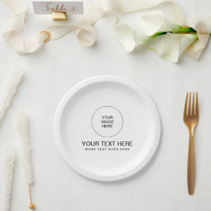 Assiettes En Carton Client Minimaliste Moderne Simple Votre Photo Rond